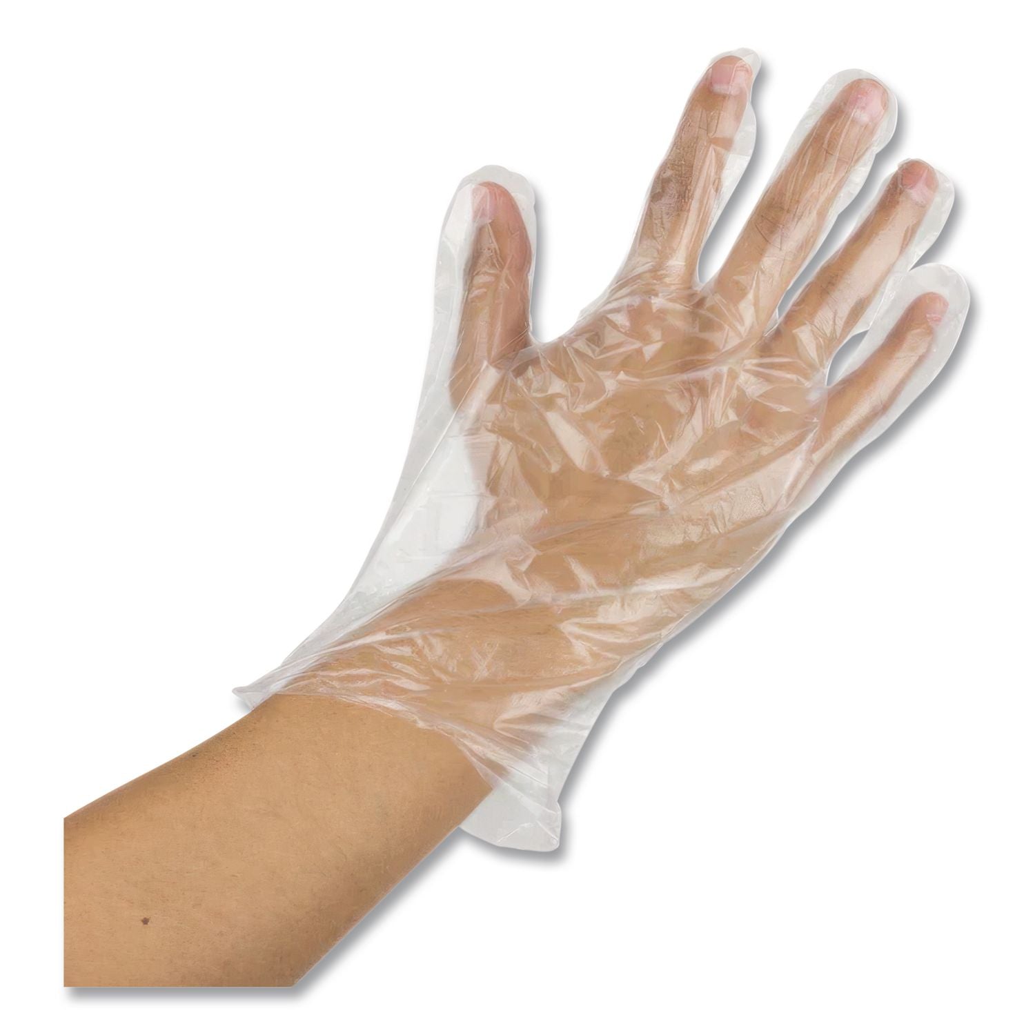 EconoFit Plus Powder-Free Polyethylene Gloves, Large, Clear, 200/Pack, 10 Packs/Carton