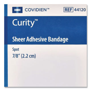 Sheer Plastic Adhesive Bandages, Round Spot, 0.88 x 0.88, Clear, 100/Box