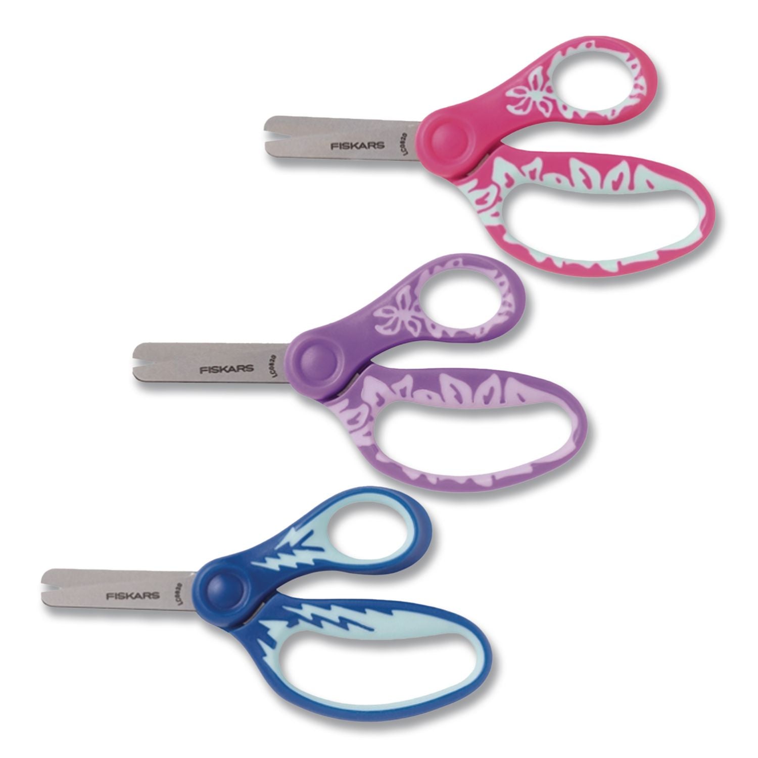 Kids/Student Softgrip Scissors, Rounded Tip, 5 Long, 1.75 Cut Length, Randomly Assorted Straight Handles