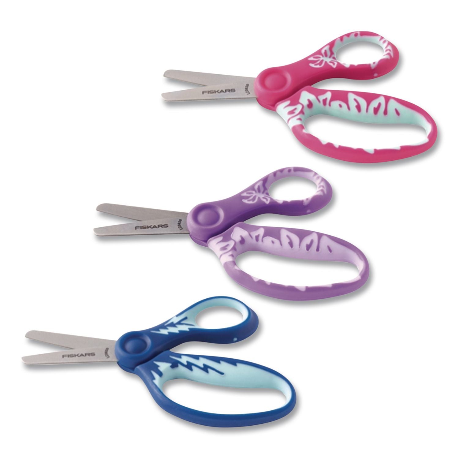 Kids/Student Softgrip Scissors, Rounded Tip, 5 Long, 1.75 Cut Length, Randomly Assorted Straight Handles