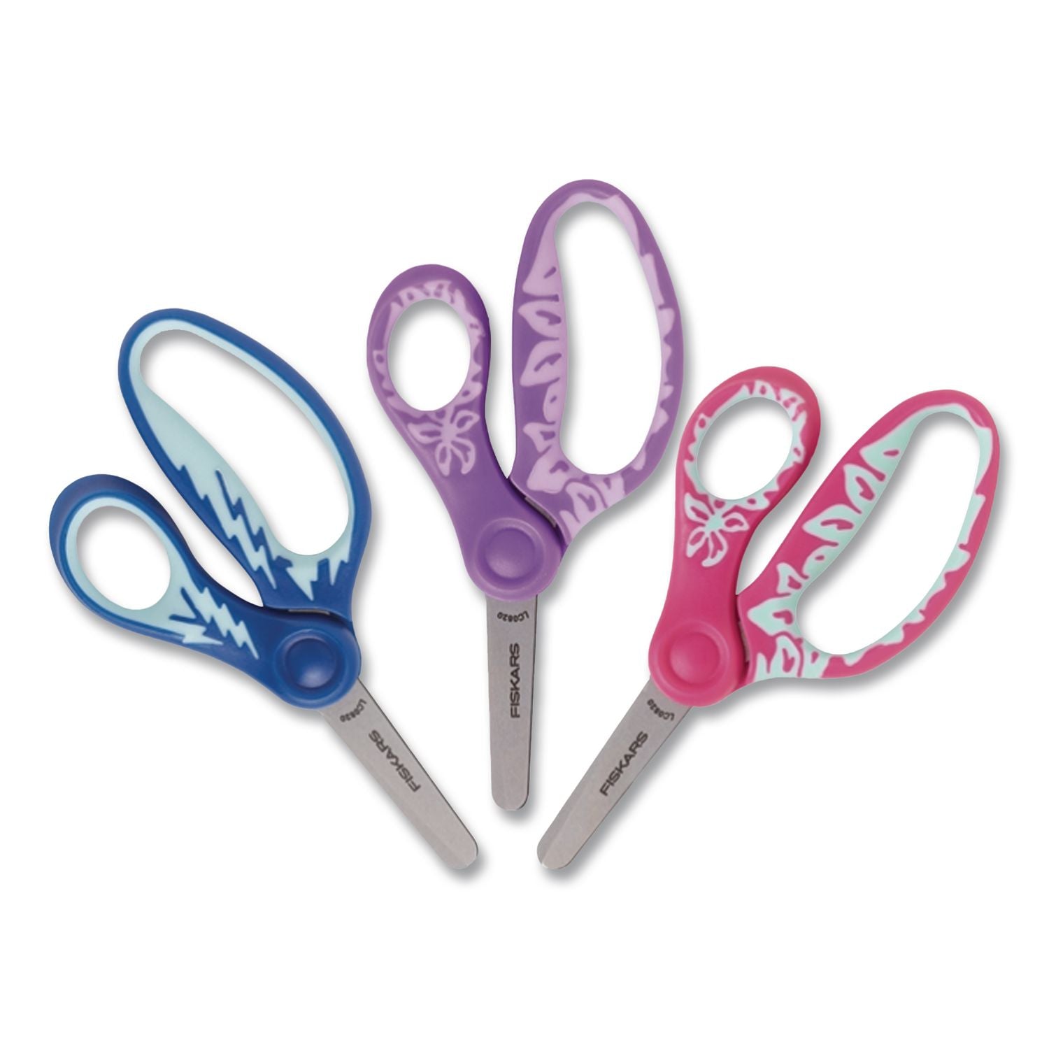 Kids/Student Softgrip Scissors, Rounded Tip, 5 Long, 1.75 Cut Length, Randomly Assorted Straight Handles