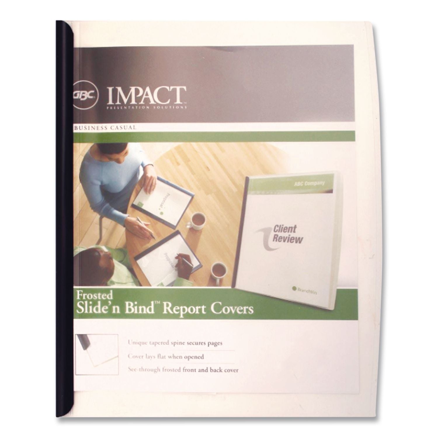 Slide 'n Bind Report Cover, Swing Clip, 8.5 x 11, Frosted/Clear, 10/Pack