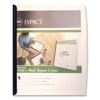 Slide 'n Bind Report Cover, Swing Clip, 8.5 x 11, Frosted/Clear, 10/Pack