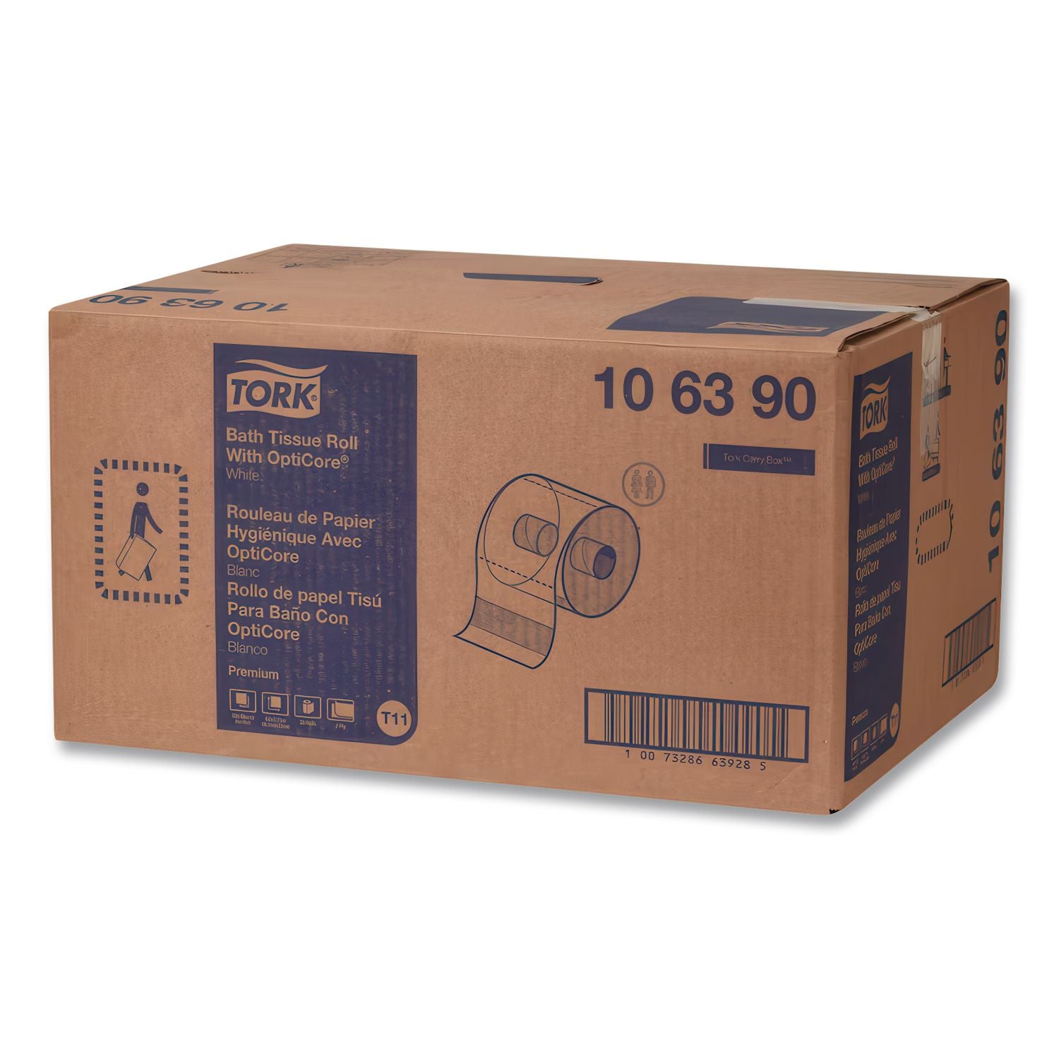 Premium Bath Tissue Roll with OptiCore, Septic Safe, 2-Ply, White, 800 Sheets/Roll, 36/Carton
