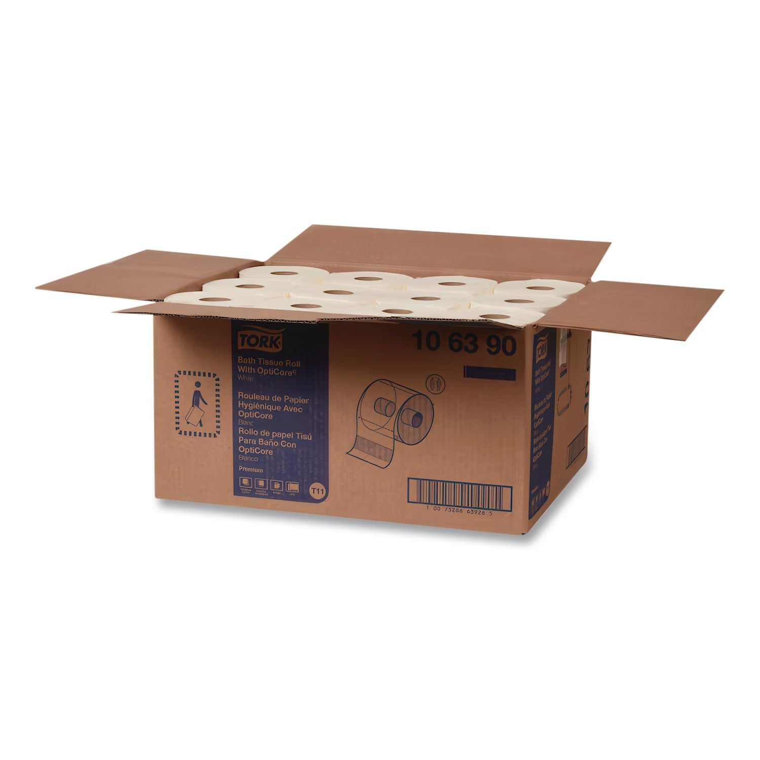 Premium Bath Tissue Roll with OptiCore, Septic Safe, 2-Ply, White, 800 Sheets/Roll, 36/Carton
