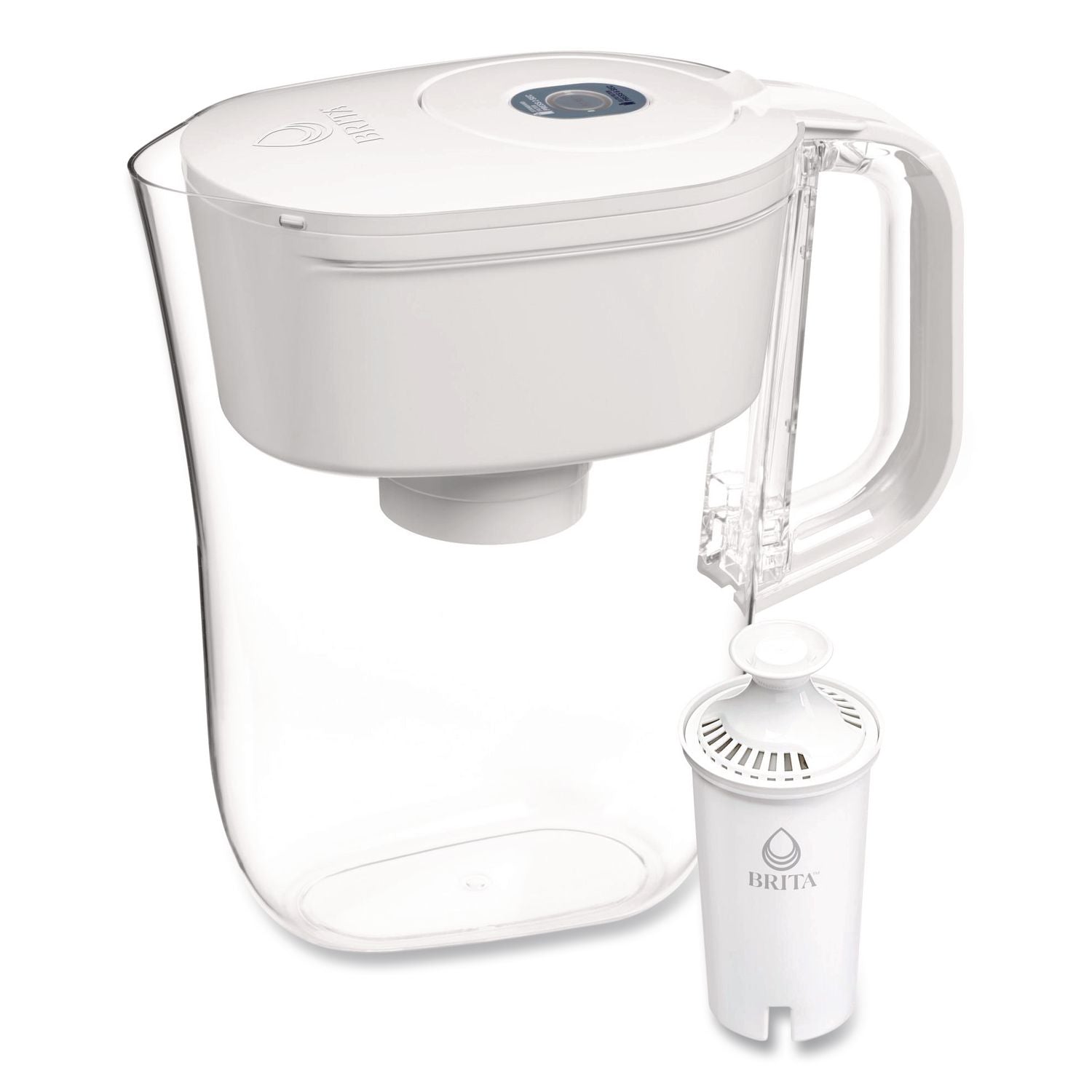 Classic Water Filter Pitcher, 40 oz, 5 Cups, Clear, 2/Carton