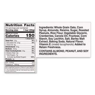 Granola Bars, Chewy Fruit and Nut Trail Mix, 1.2 oz Pouch, 48/Box