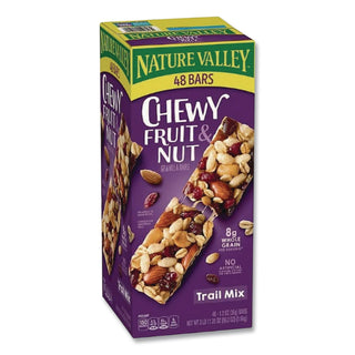 Granola Bars, Chewy Fruit and Nut Trail Mix, 1.2 oz Pouch, 48/Box