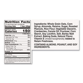 Granola Bars, Chewy Trail Mix Cereal, 1.2 oz Bar, 16/Box