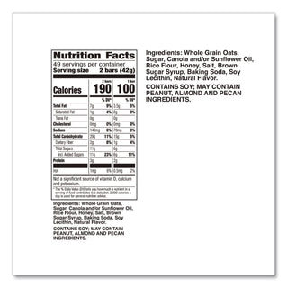Granola Bars, Oats and Honey, 1.5 oz Bar, 49/Carton