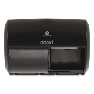Compact Coreless Side-by-Side 2-Roll Tissue Dispenser, 11.5 x 7.63 x 8, Black