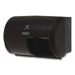 Compact Coreless Side-by-Side 2-Roll Tissue Dispenser, 11.5 x 7.63 x 8, Black