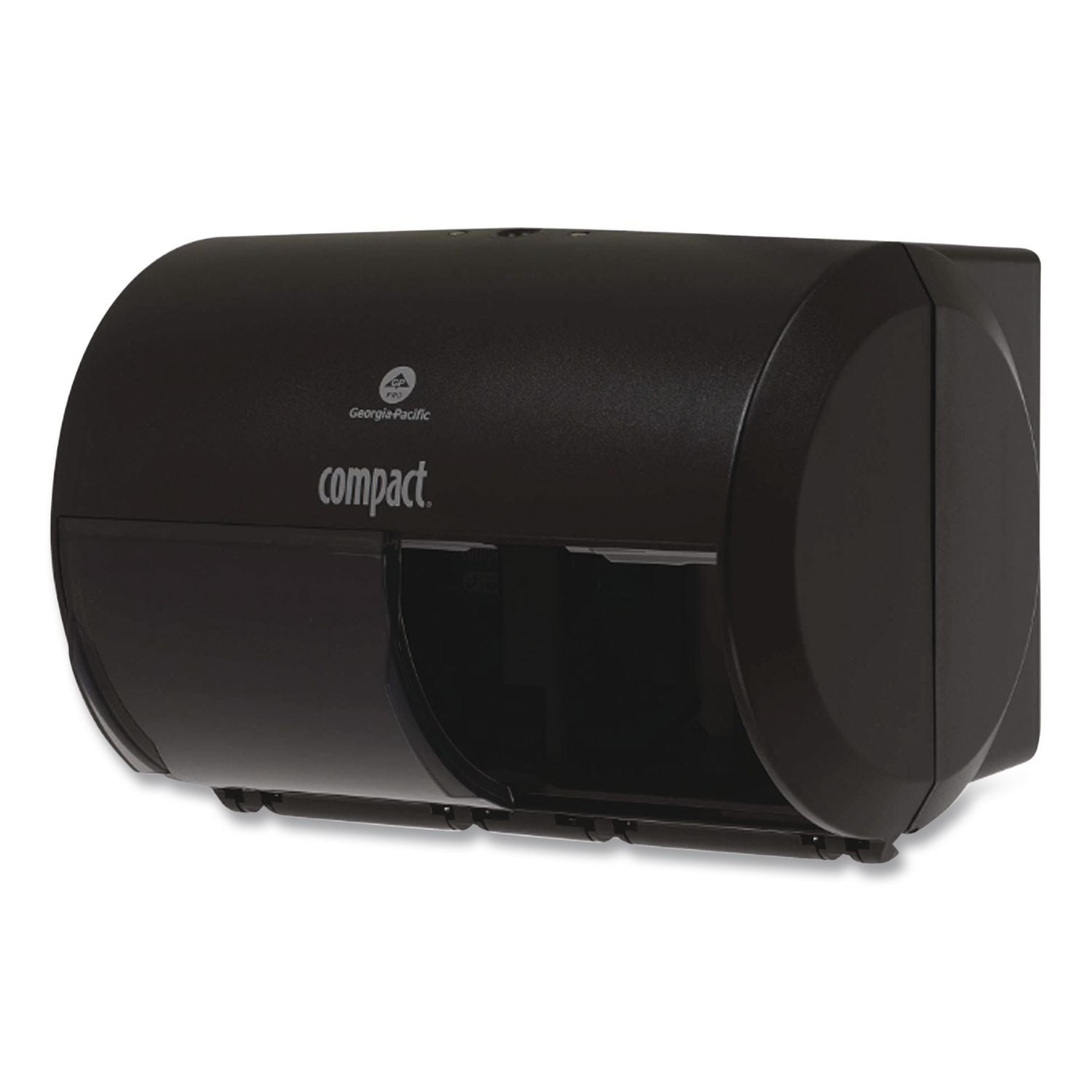 Compact Coreless Side-by-Side 2-Roll Tissue Dispenser, 11.5 x 7.63 x 8, Black