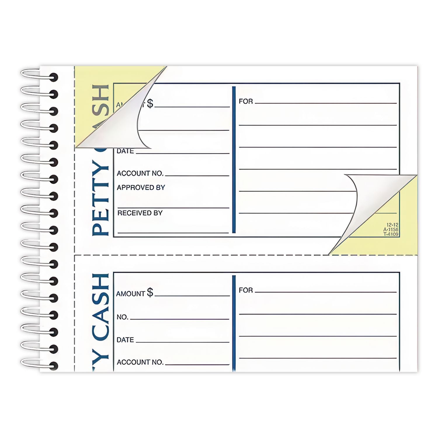 Petty Cash Receipt Book, Two-Part Carbonless, 5 x 2.75, 4 Forms/Sheet, 200 Forms Total