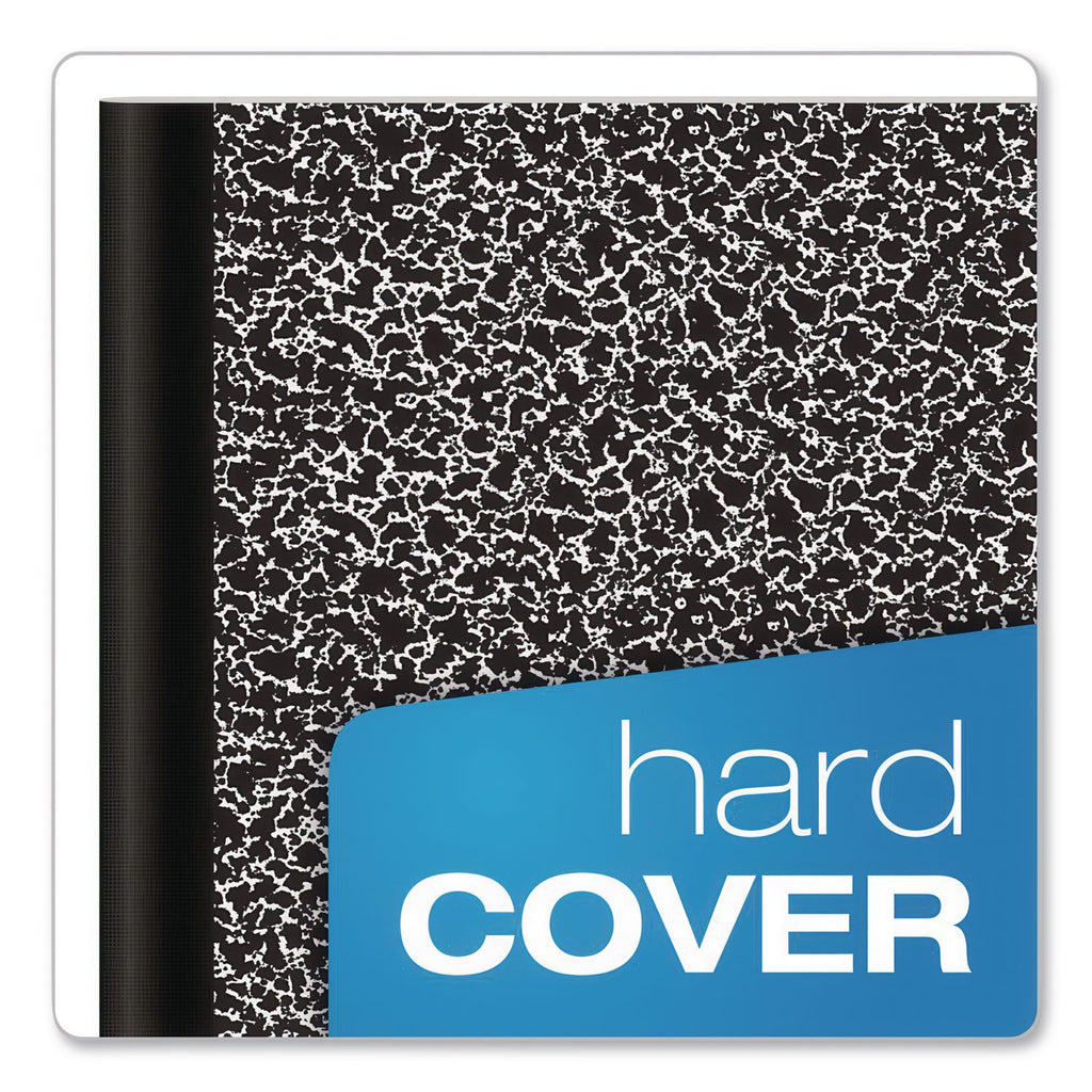 Oxford Tops College-ruled Composition Notebook - 80 Sheets - Stitched - 7 7/8" x 10" - White Paper - Black Marble Cover - 1 Each
