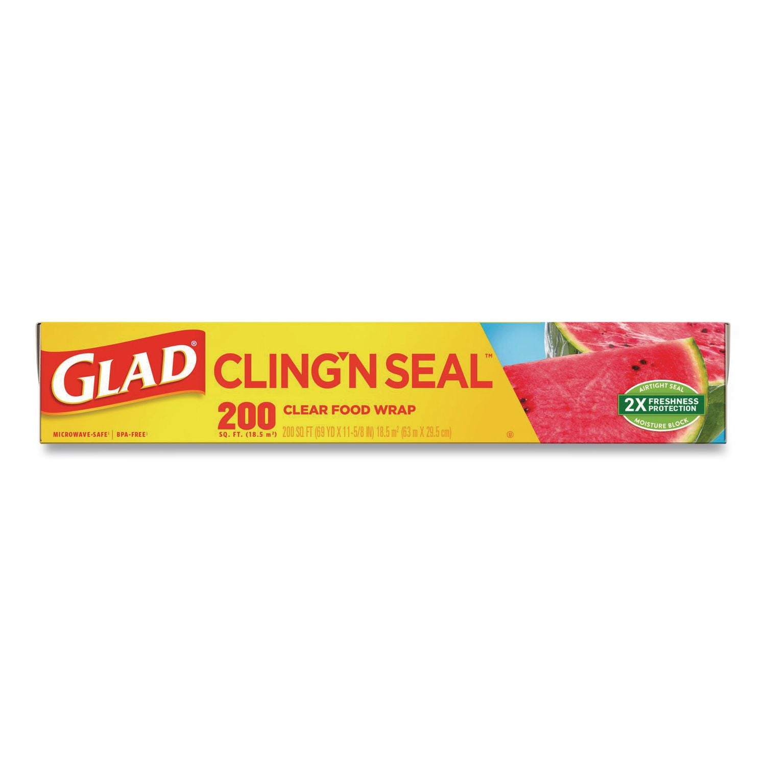 ClingWrap Plastic Wrap, 200 Square Foot Roll, Clear