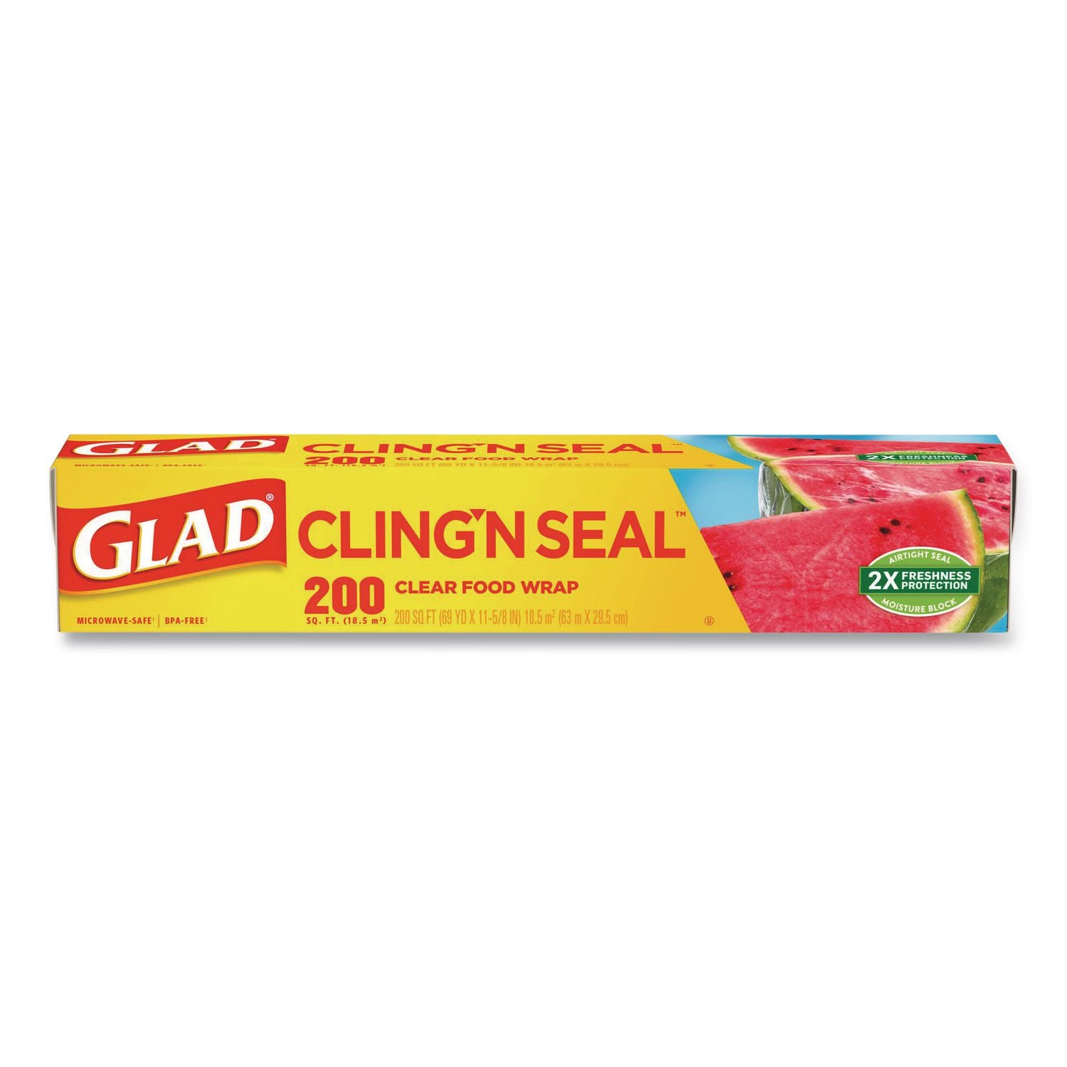 ClingWrap Plastic Wrap, 200 Square Foot Roll, Clear