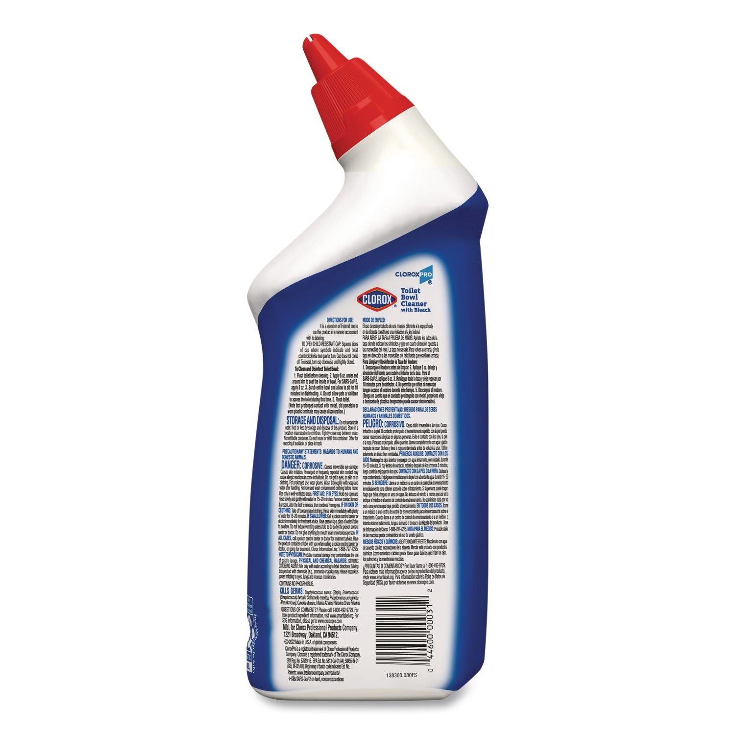 Toilet Bowl Cleaner with Bleach, Fresh Scent, 24oz Bottle