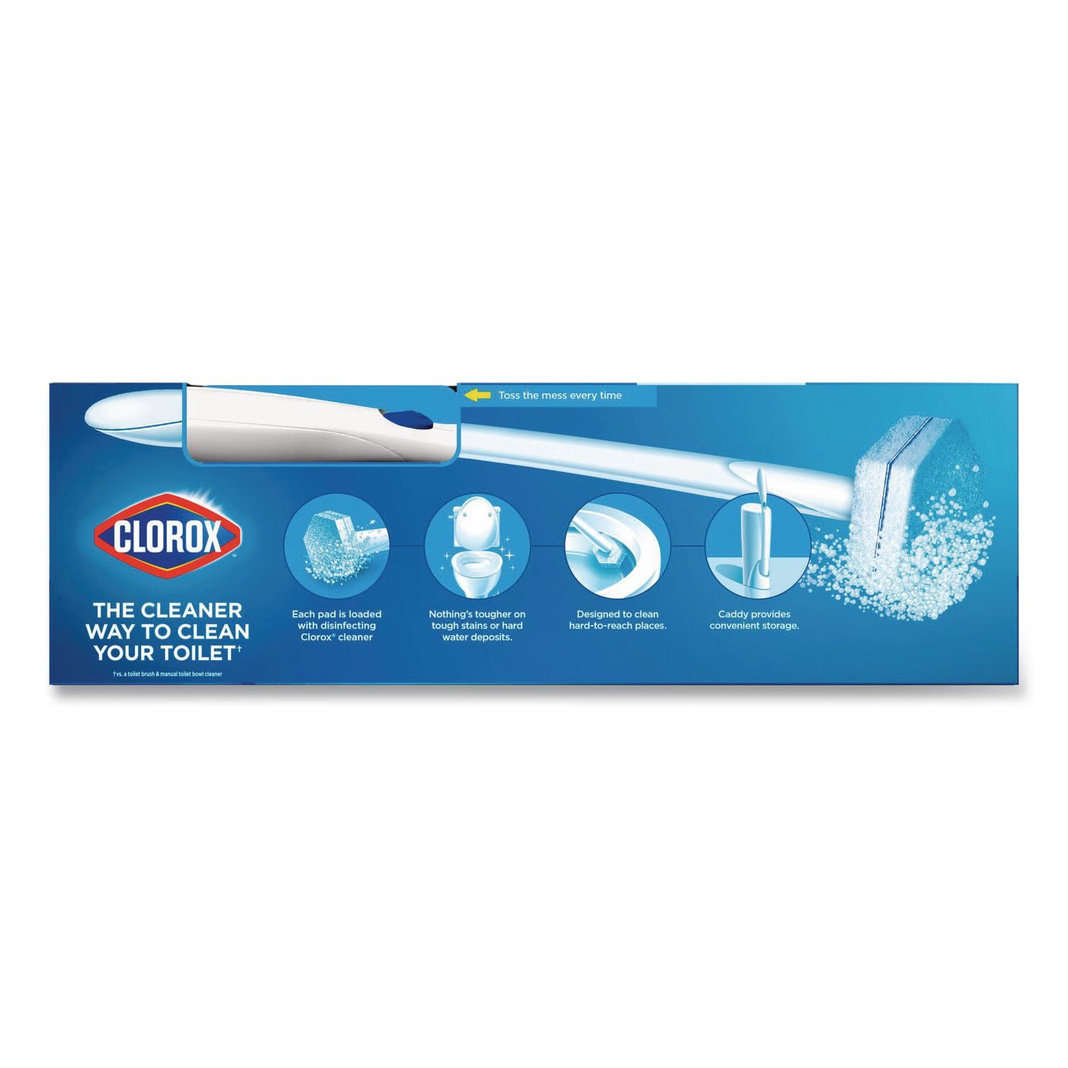 ToiletWand Disposable Toilet Cleaning System: Handle, Caddy and Refills, White
