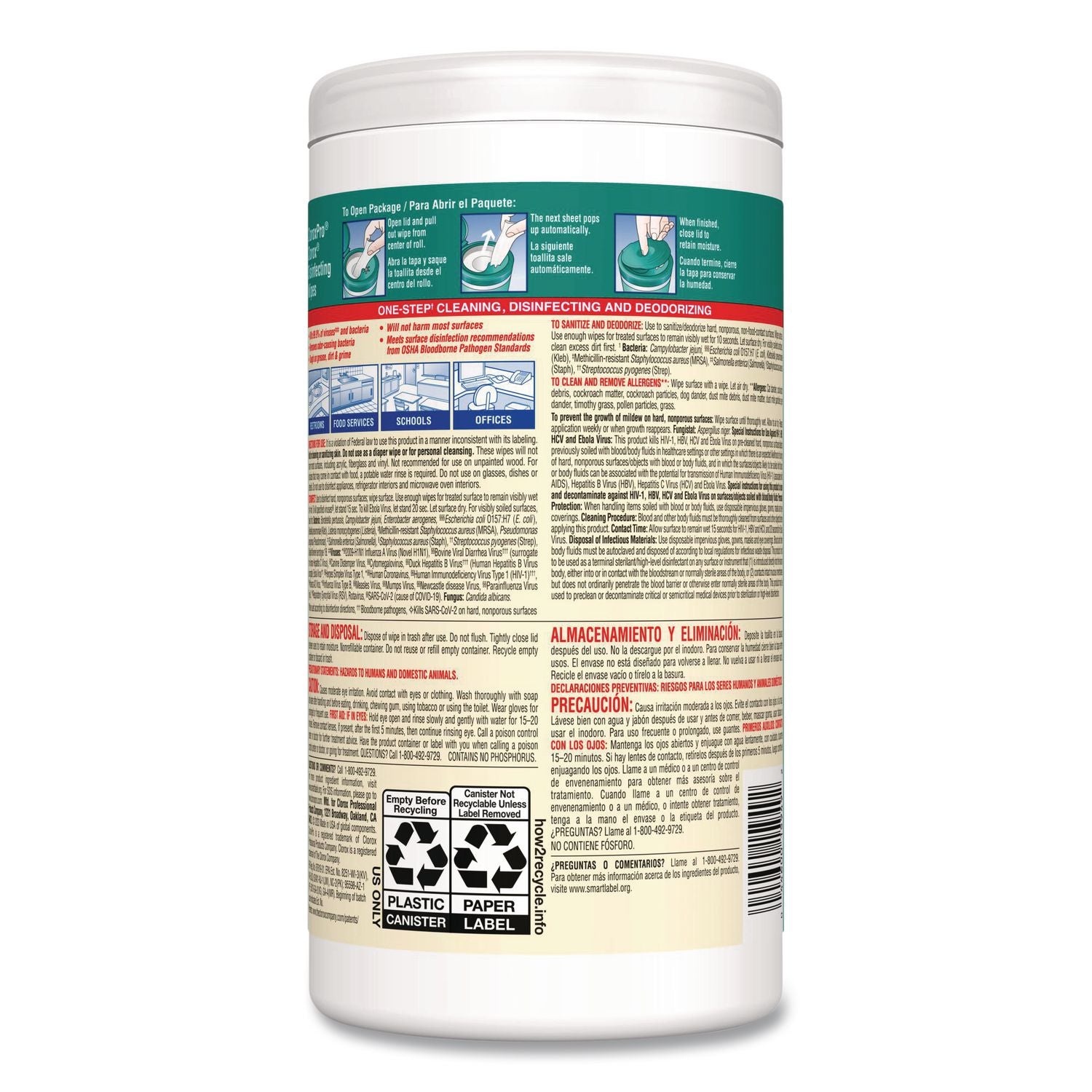 Disinfecting Wipes, 1-Ply, 7 x 8, Fresh Scent, White, 75/Canister