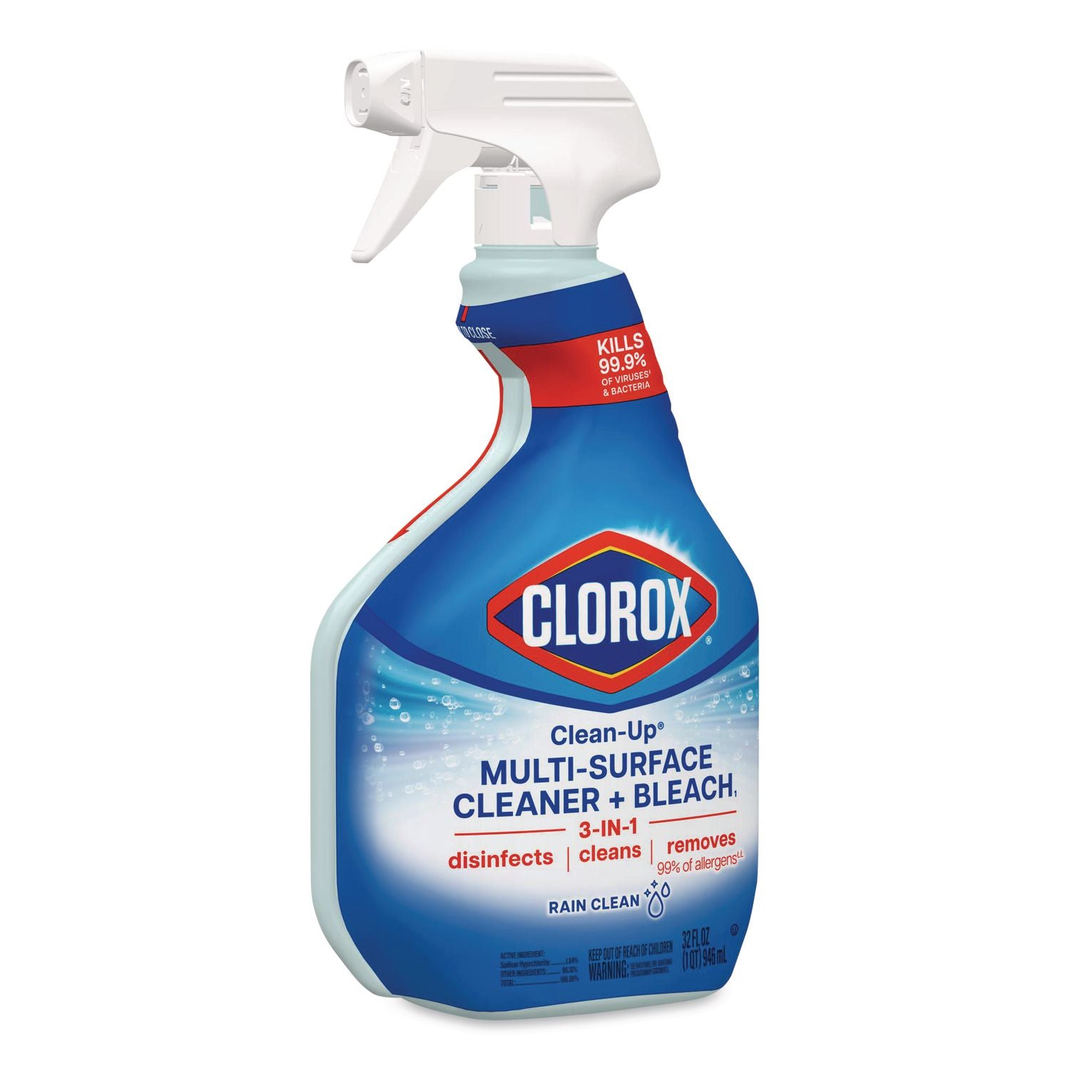 Clean-Up Cleaner + Bleach, 32 oz Spray Bottle, Fresh Scent, 9/Carton