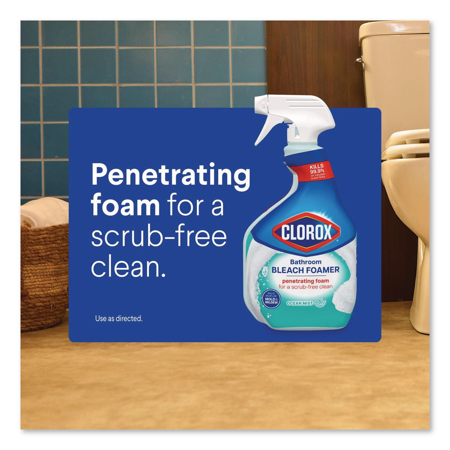 Bleach Foamer Bathroom Spray, Original, 30 oz Spray Bottle, 9/Carton