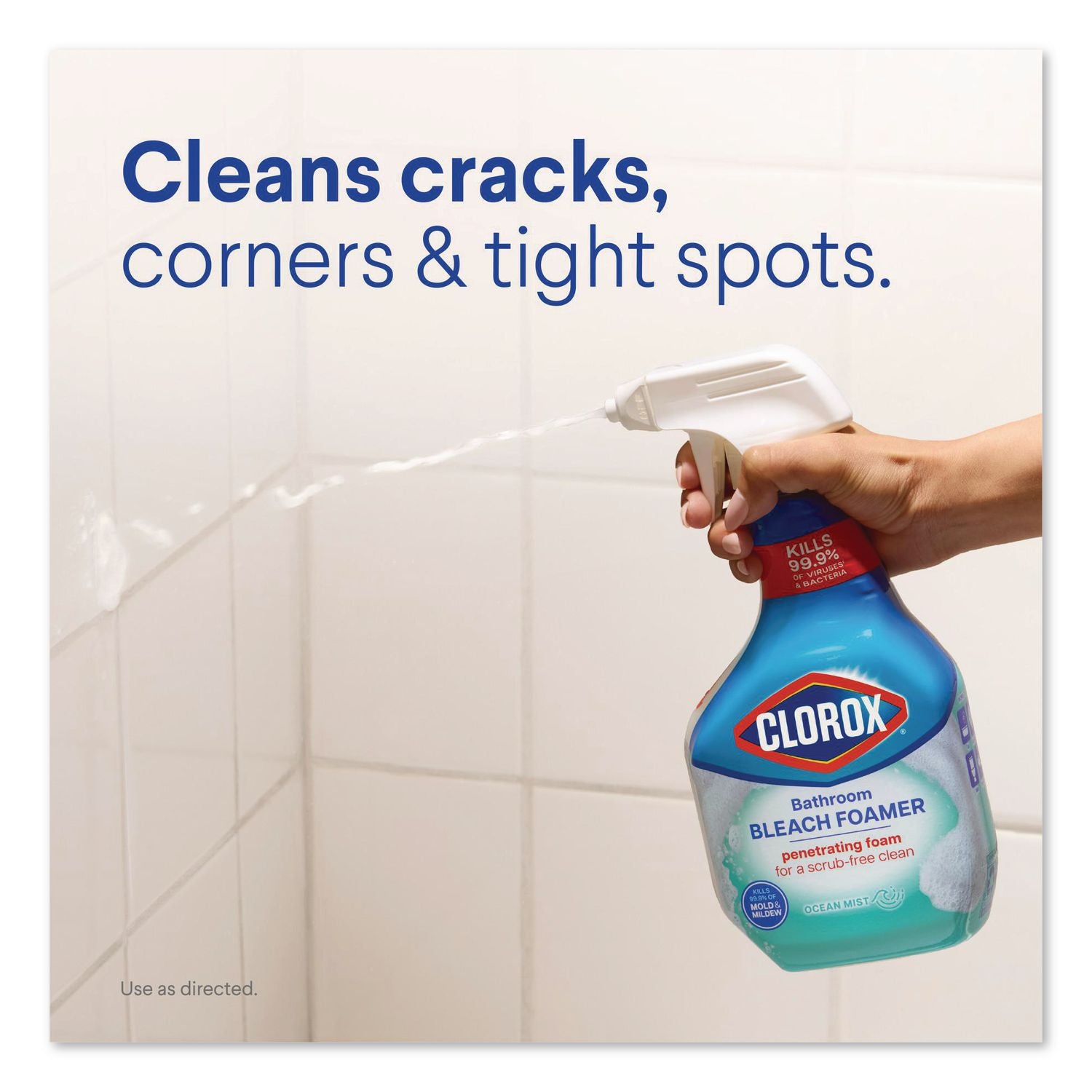 Bleach Foamer Bathroom Spray, Original, 30 oz Spray Bottle, 9/Carton