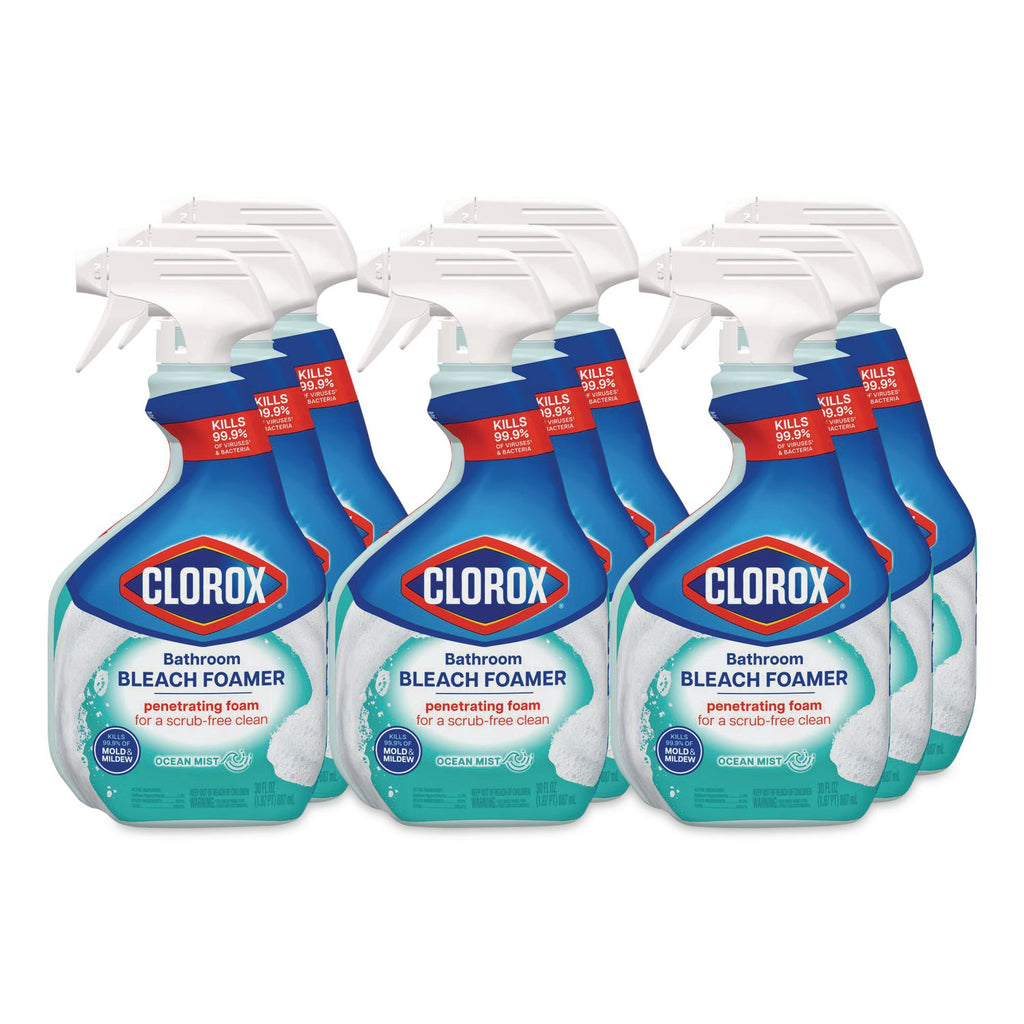 Bleach Foamer Bathroom Spray, Original, 30 oz Spray Bottle, 9/Carton