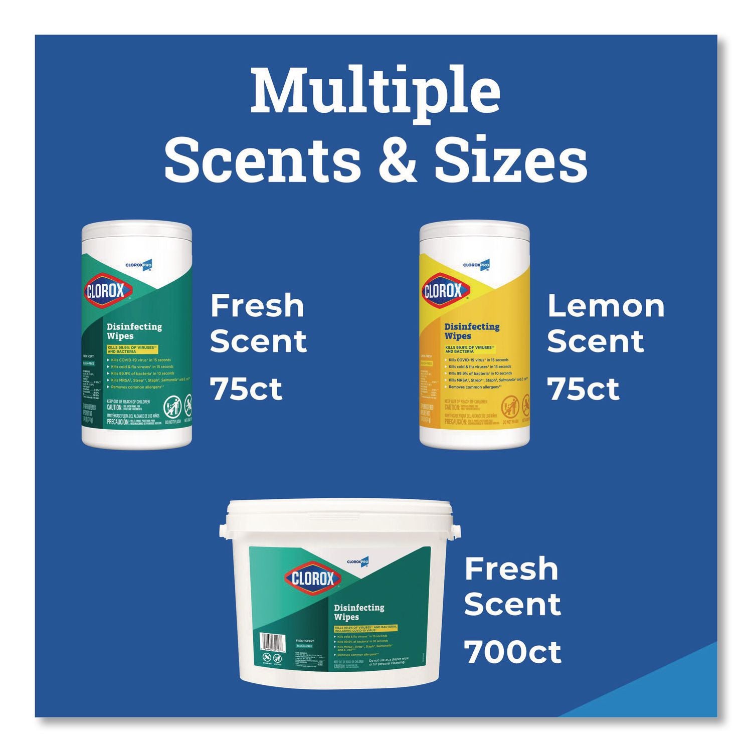 Disinfecting Wipes, 1-Ply, 7 x 8, Lemon Fresh, White, 75/Canister