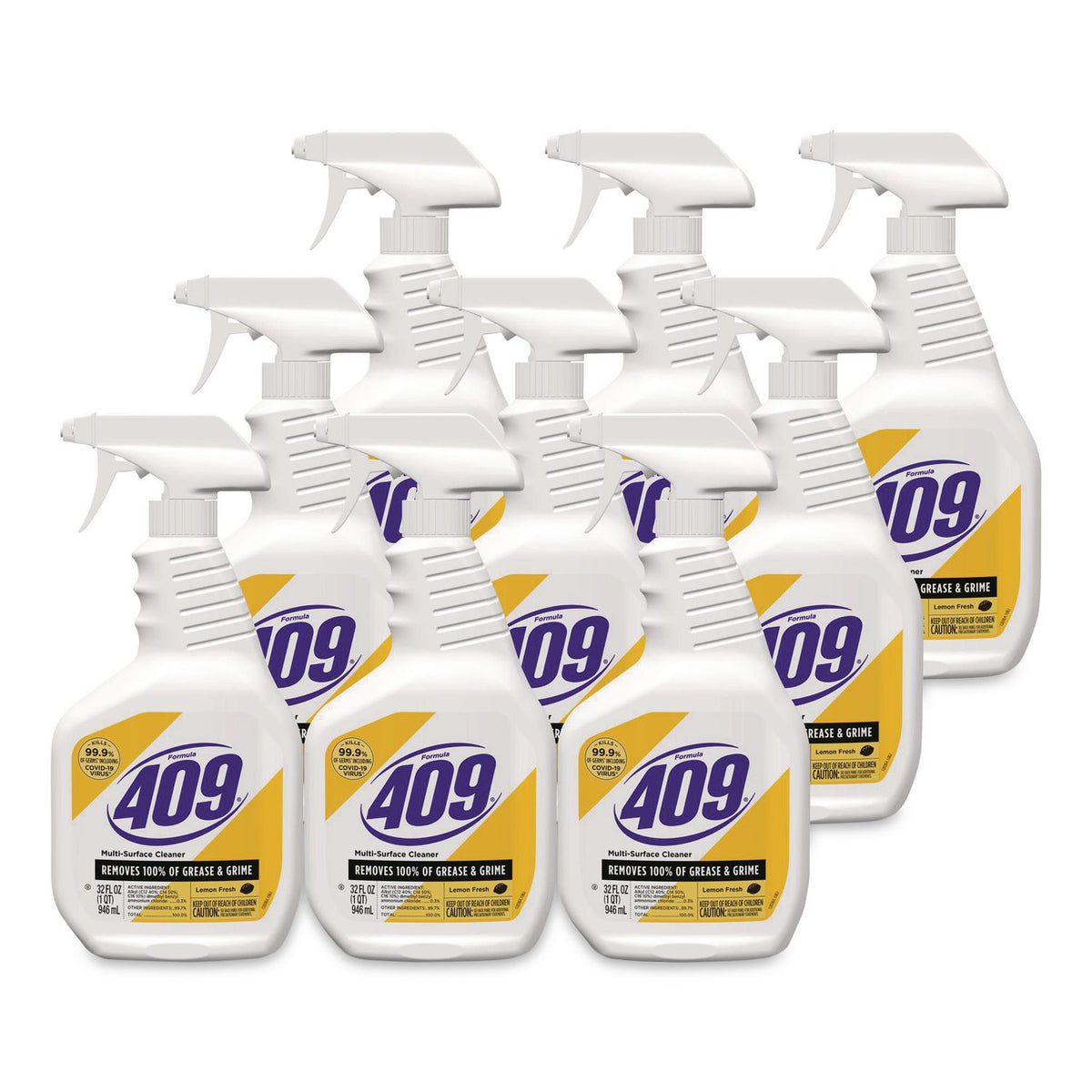 Multi-Surface Cleaner, Lemon, 32 oz Spray Bottle, 9/Carton