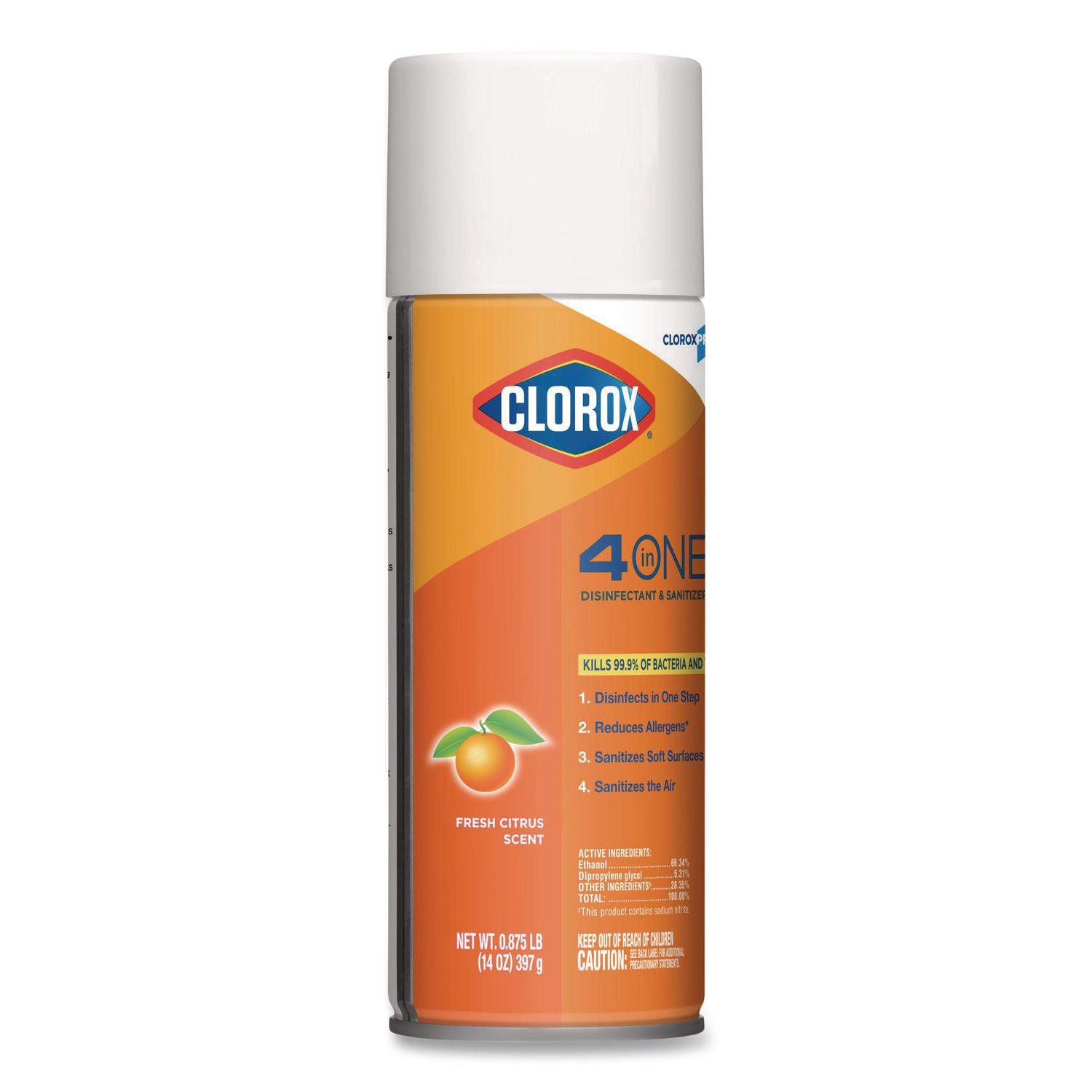 4-in-One Disinfectant and Sanitizer, Citrus, 14 oz Aerosol Spray, 12/Carton