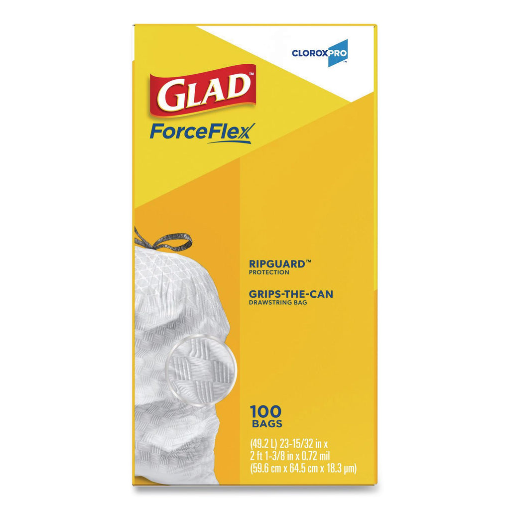 Tall Kitchen Drawstring Trash Bags, 13 gal, 0.72 mil, 24" x 27.38", Gray, 100 Bags/Box, 4 Boxes/Carton