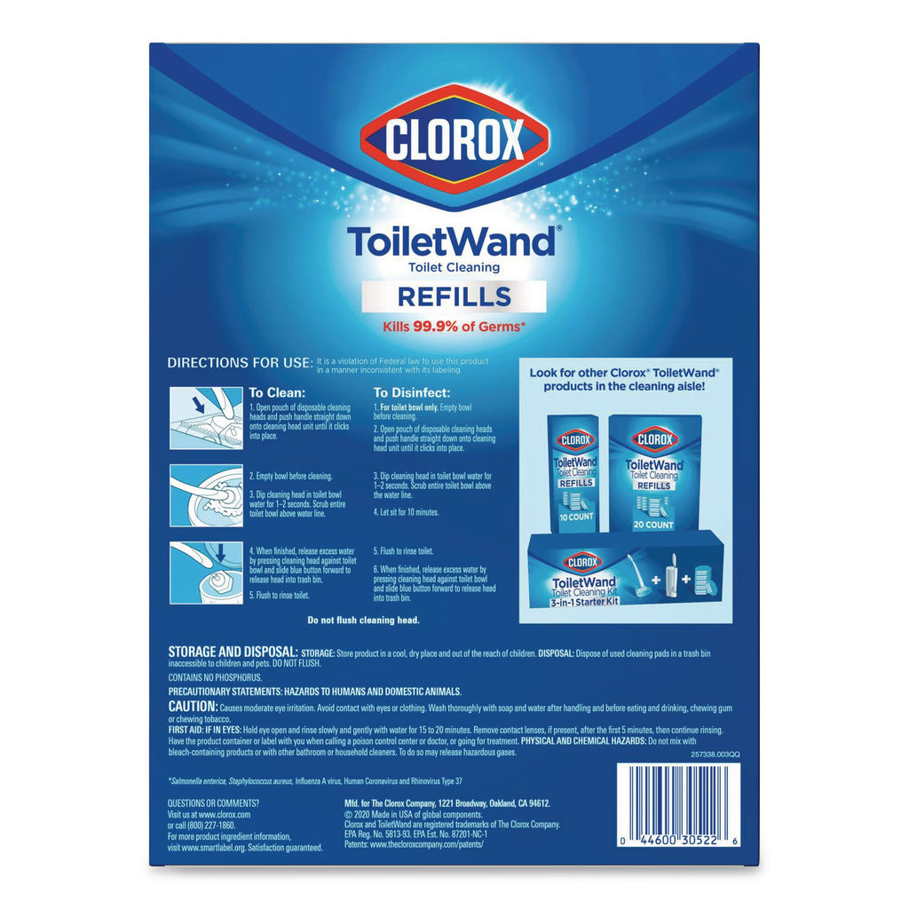 Disinfecting ToiletWand Refill Heads, Blue/White, 20/Pack
