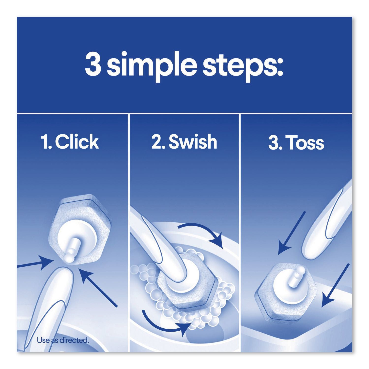 Disinfecting ToiletWand Refill Heads, Blue/White, 20/Pack