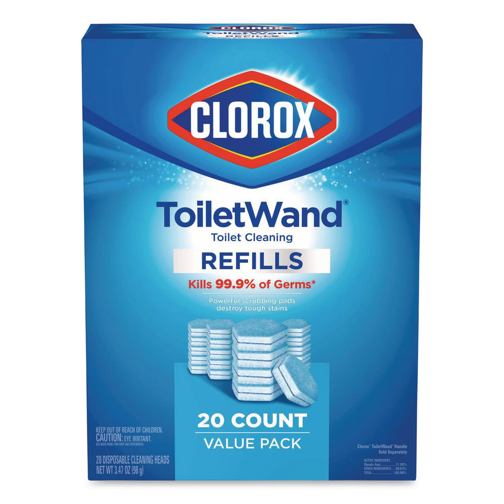 Disinfecting ToiletWand Refill Heads, Blue/White, 20/Pack