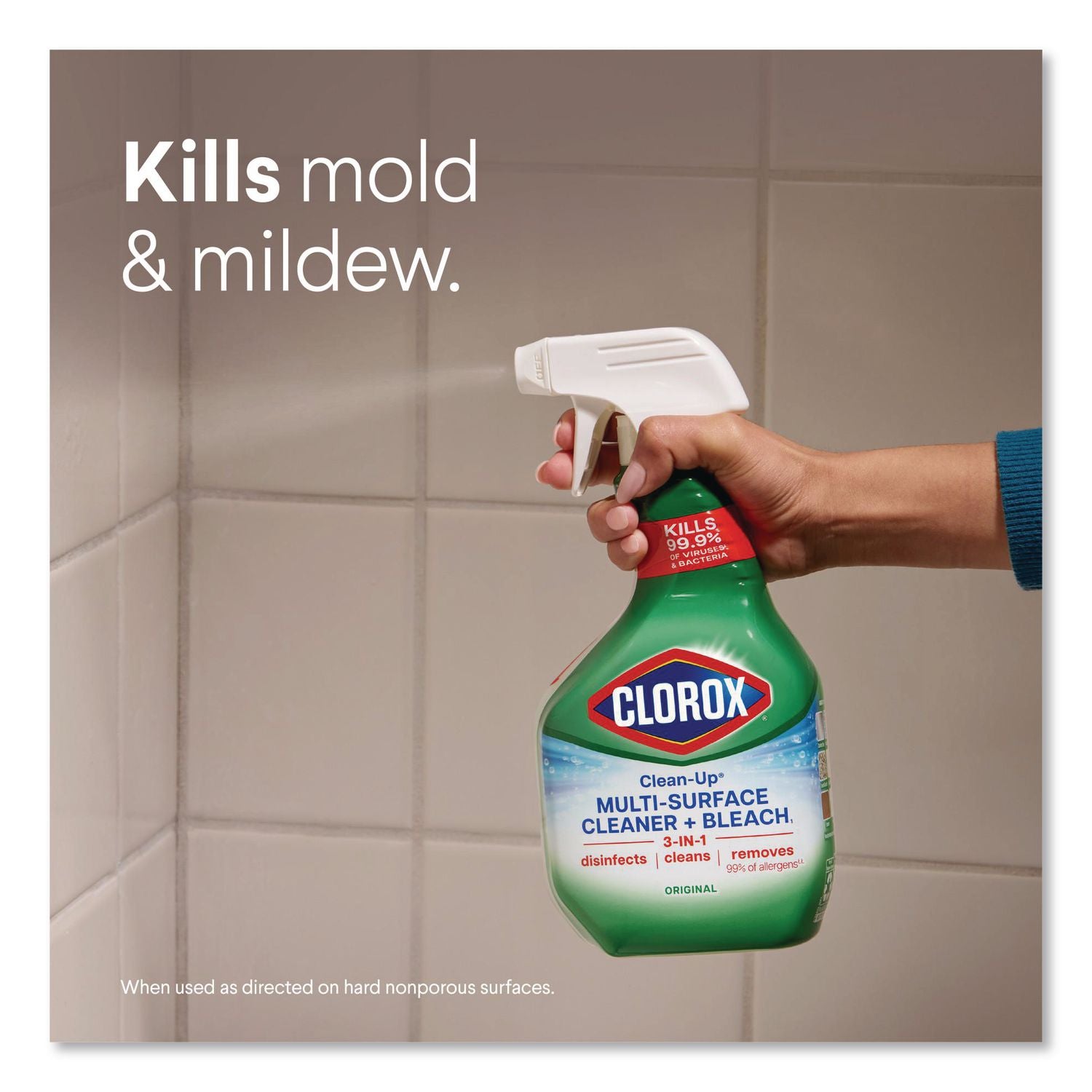 Clean-Up Cleaner + Bleach, Original, 32 oz Spray Bottle, 9/Carton