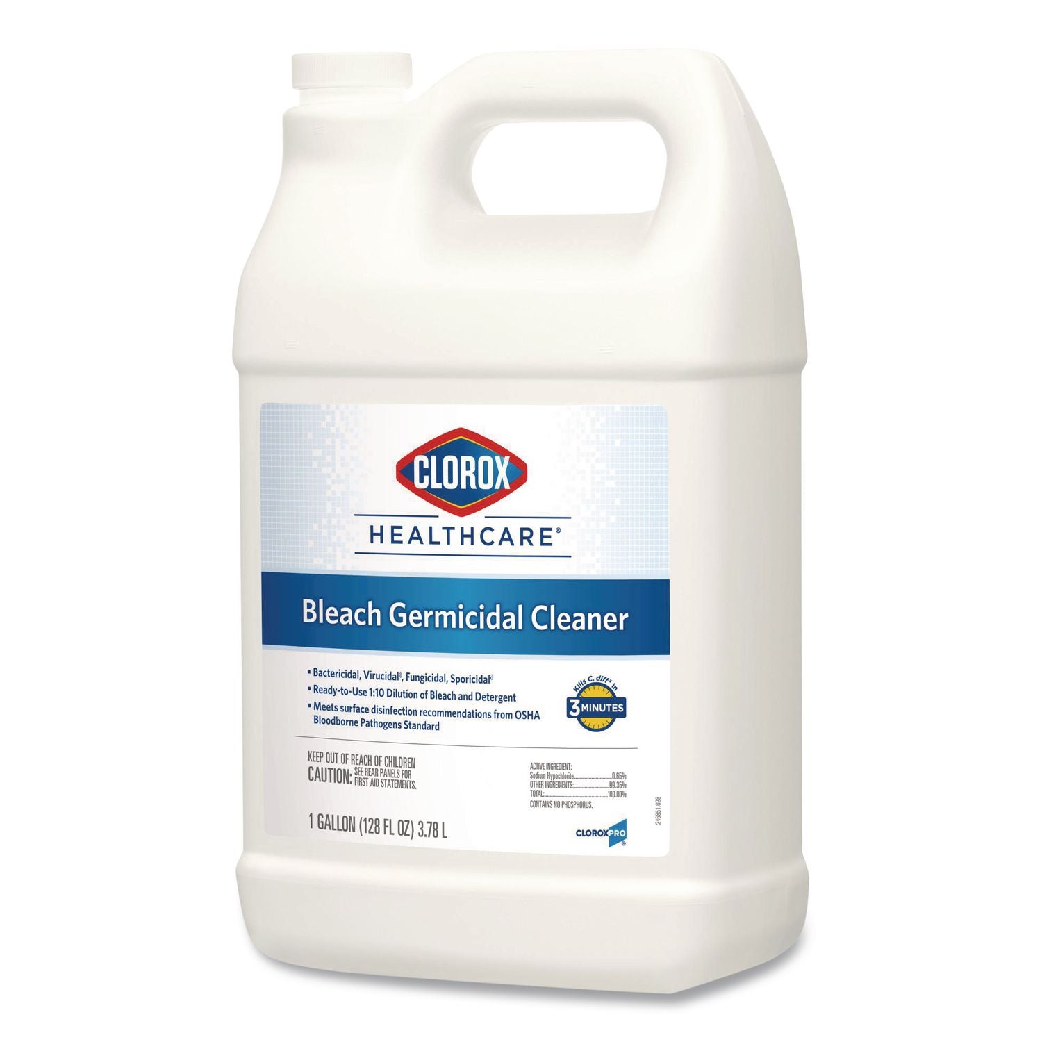 Bleach Germicidal Cleaner, 128 oz Refill Bottle, 4/Carton