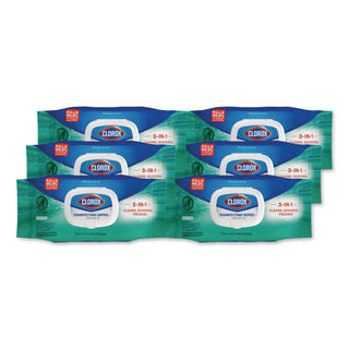 Disinfecting Wipes, Easy Pull Pack, 1-Ply, 8 x 7, Fresh Scent, White, 75 Towels/Box, 6 Boxes/Carton