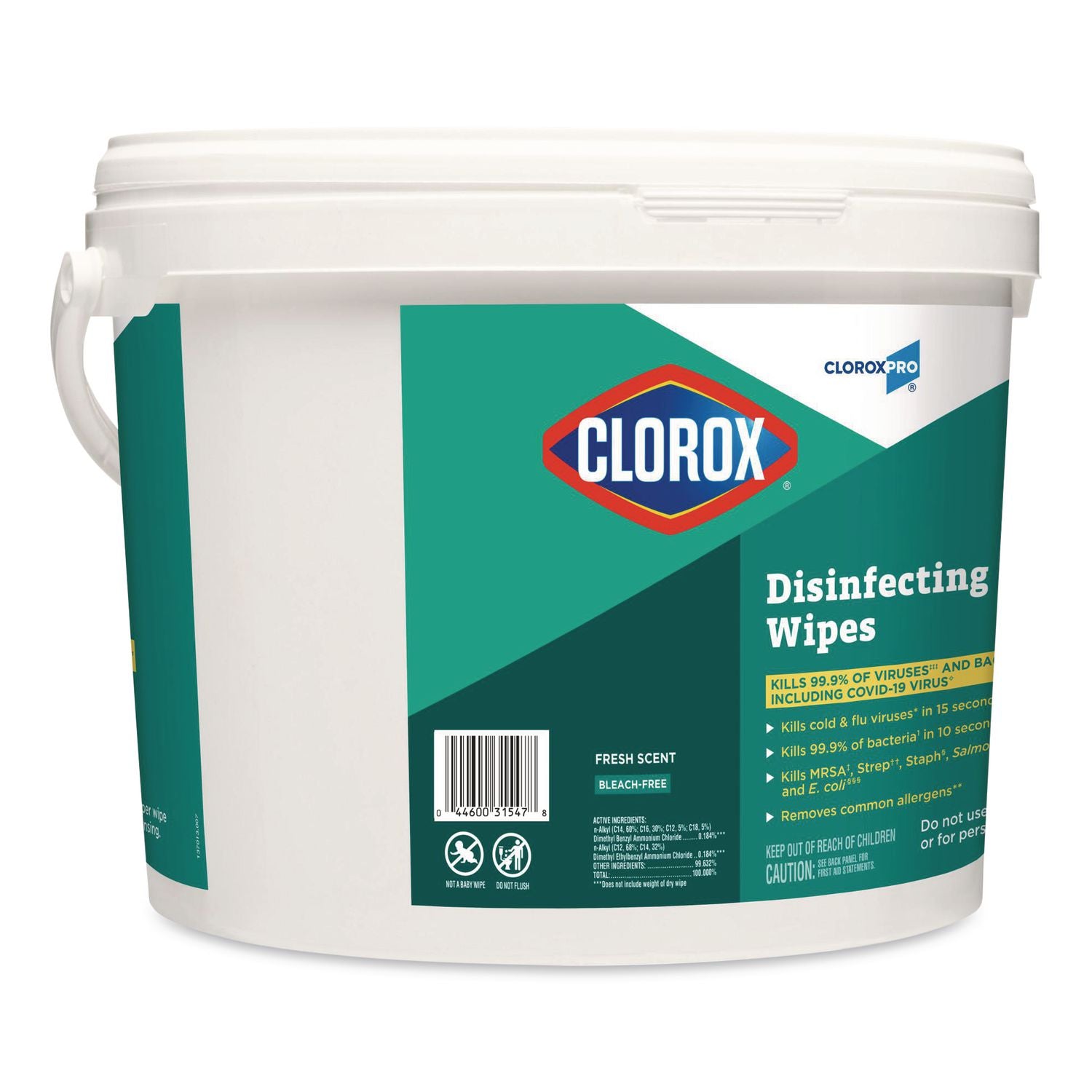 Disinfecting Wipes, 1-Ply, 7 x 8, Fresh Scent, White, 700/Bucket
