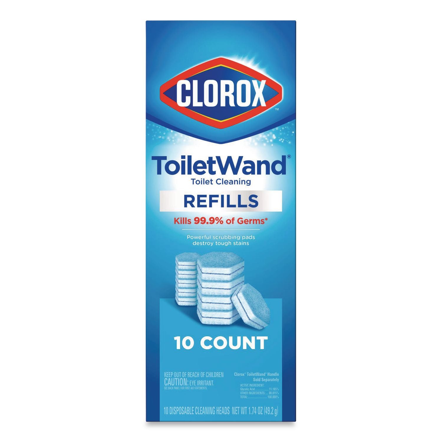 Disinfecting ToiletWand Refill Heads, Blue/White, 10/Pack, 6 Packs/Carton
