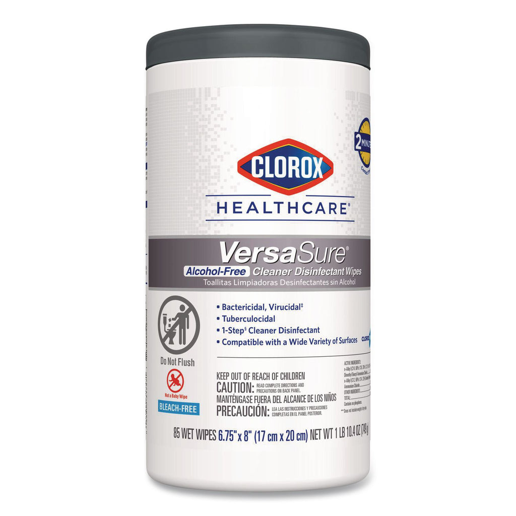 VersaSure Cleaner Disinfectant Wipes, 1-Ply, 8 x 6.75, Original Scent, White, 85 Towels/Can
