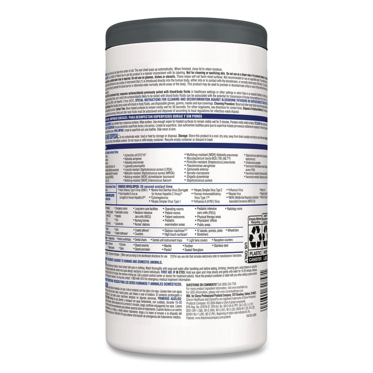 VersaSure Cleaner Disinfectant Wipes, 1-Ply, 8 x 6.75, Original Scent, White, 85 Towels/Can