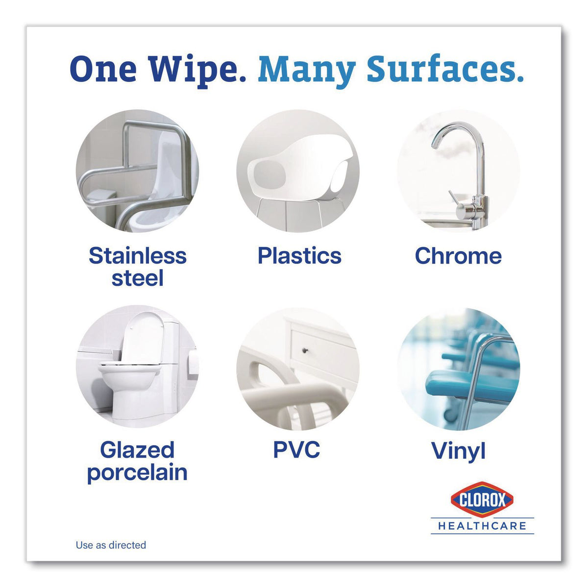 VersaSure Cleaner Disinfectant Wipes, 1-Ply, 8 x 6.75, Original Scent, White, 85 Towels/Can