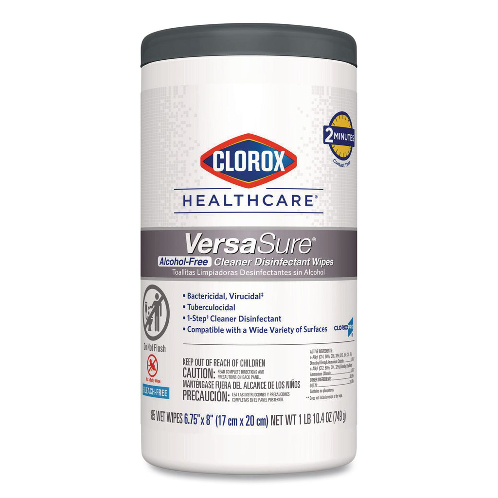 VersaSure Cleaner Disinfectant Wipes, 1-Ply, 8 x 6.75, Original Scent, White, 85 Towels/Can
