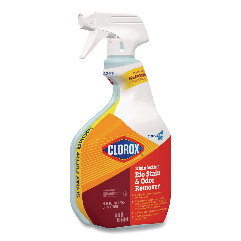 Disinfecting Bio Stain and Odor Remover, Fragranced, 32 oz Spray Bottle, 9/Carton
