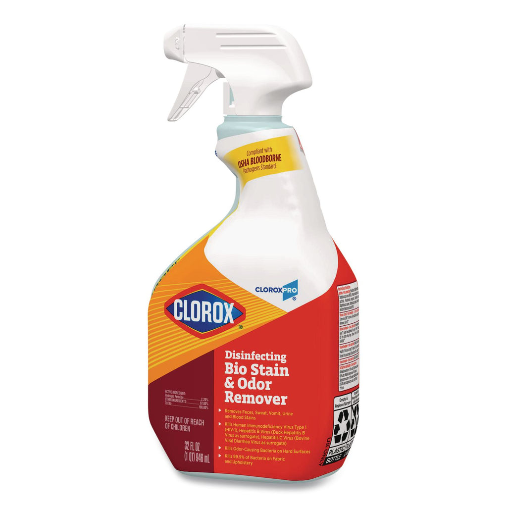 Disinfecting Bio Stain and Odor Remover, Fragranced, 32 oz Spray Bottle, 9/Carton