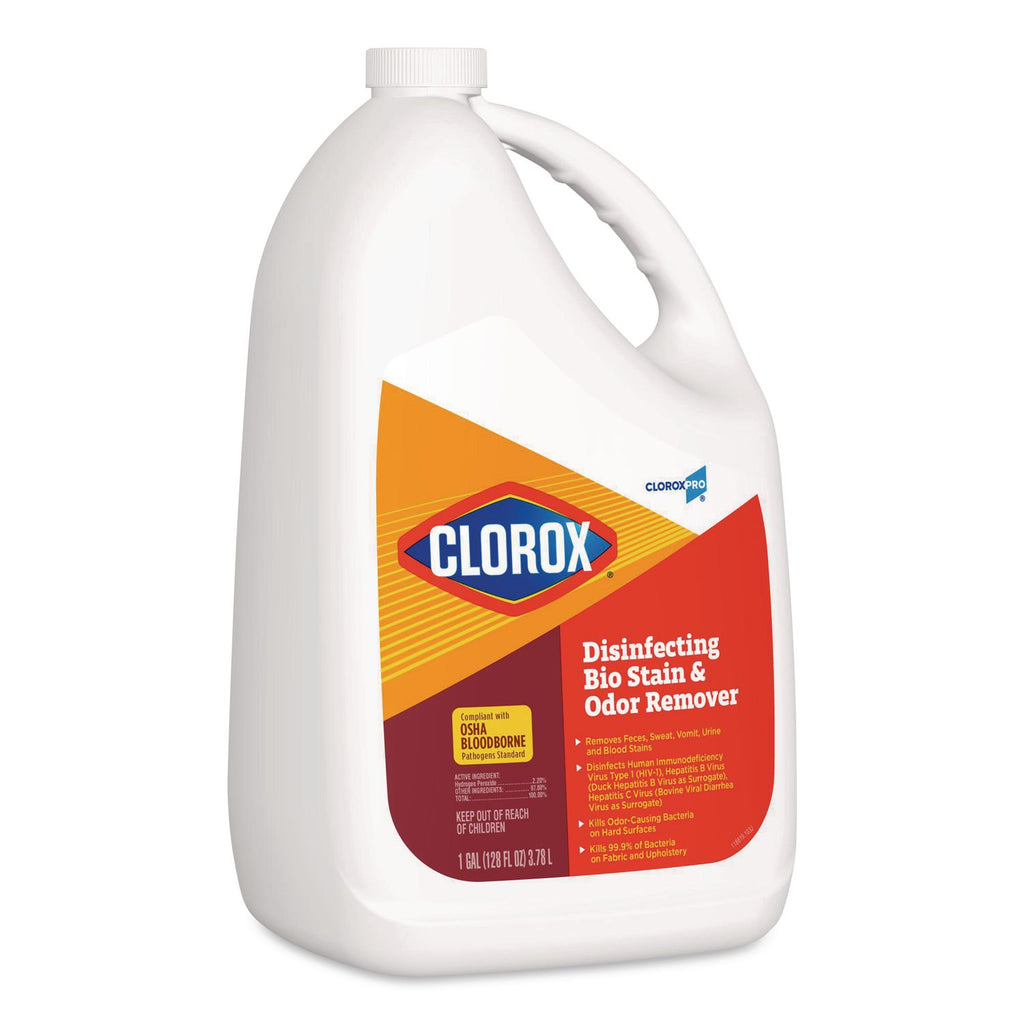 Disinfecting Bio Stain and Odor Remover, Fragranced, 128 oz Refill Bottle, 4/CT