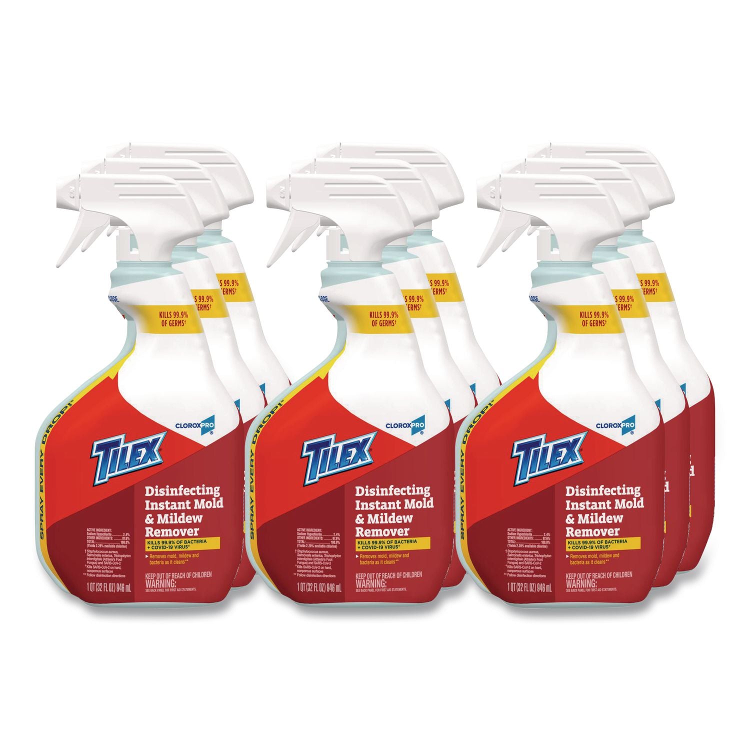 Disinfects Instant Mildew Remover, 32 oz Smart Tube Spray, 9/Carton