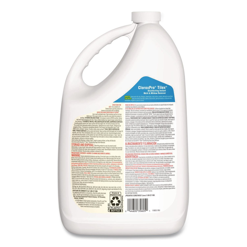 Disinfects Instant Mildew Remover, 128 oz Refill Bottle, 4/Carton