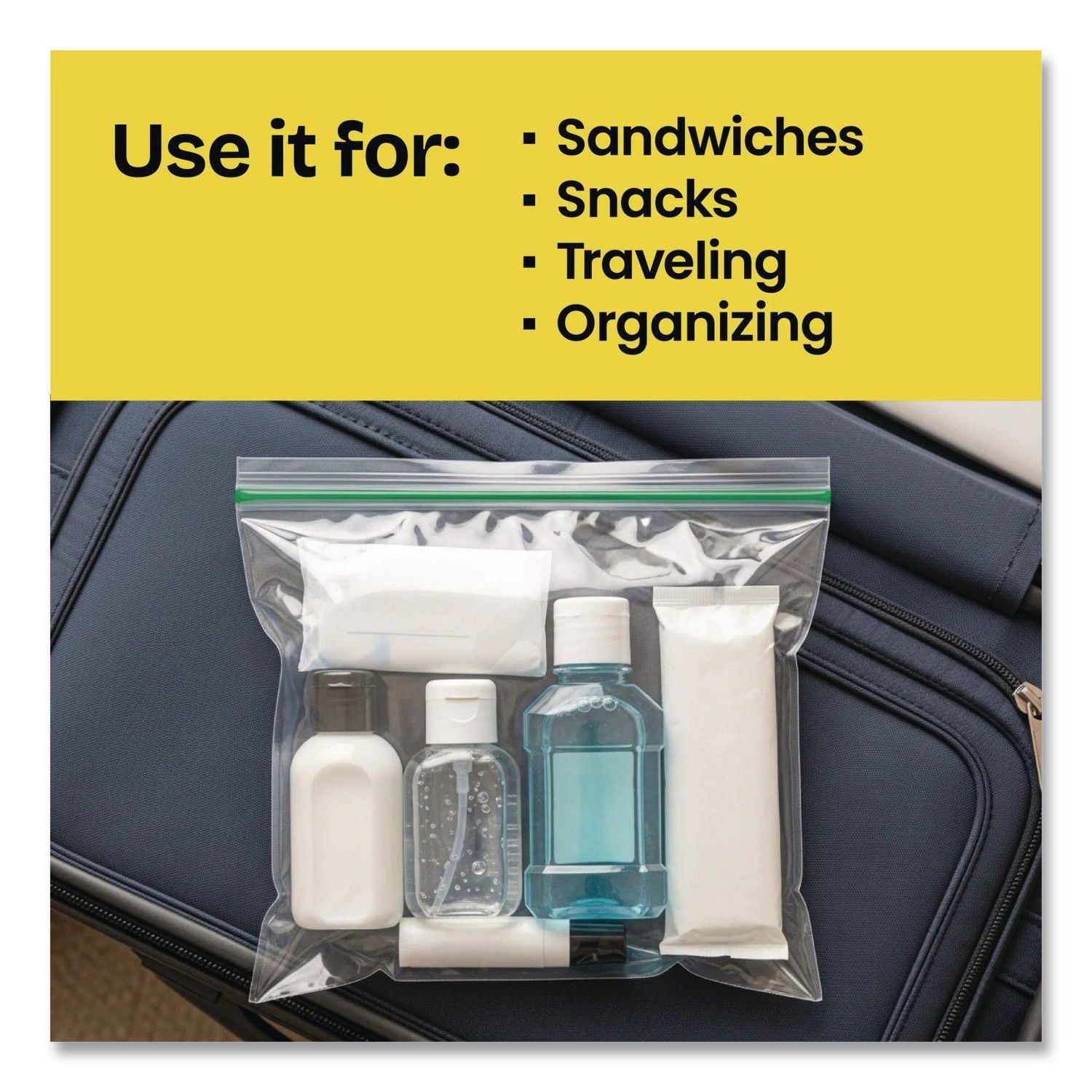 Sandwich Zipper Bags, 6.63" x 8", Clear, 600/Carton